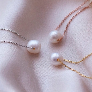 Pearl Necklace, Freshwater Pearl Necklace, Dainty Pearl Necklace, Valentine gift, Gift For Her, Gift For Mama, Silver Pearl Necklace