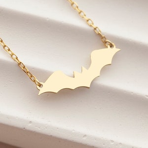 Tiny Cute Gold Bat Necklace, Minimalist Gothic Necklace, Halloween Necklace, Simple Necklace, Gift for Her, Birthday Gifts