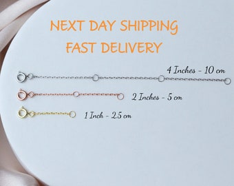 14K Solid Gold Extender Chain, Adjustable Necklace Extender, Solid Gold Extender chain, Solid White Extender, Solid Rose Gold Extender