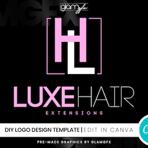 DIY Text-Based Logo Template | Premade Canva Logo Design | Beauty Logo | Lash Logo | Hair Logo | Boutique Logo