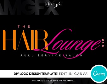 DIY Text-Based Logo Template | Premade Canva Logo Design | Beauty Logo | Lash Logo | Hair Logo | Boutique Logo