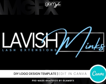 DIY Text-Based Logo Template | Premade Canva Logo Design | Beauty Logo | Lash Logo | Hair Logo | Boutique Logo