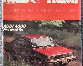 Road & Track Octubre 1979, Buen Estado, tiene etiqueta y desgaste normal, Audi 4000, Lancia Zagato, AMC Eagle, más
