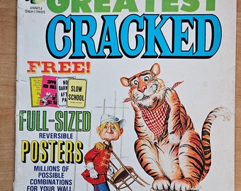 Revista Cracked Biggest Greatest 10th Annual 1974 Buen estado, faltan carteles, rotura de cubierta, desgaste normal y ligero amarilleamiento de las páginas.