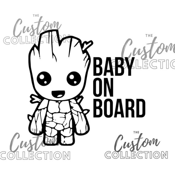 Baby Groot baby on Board SVG | Etsy