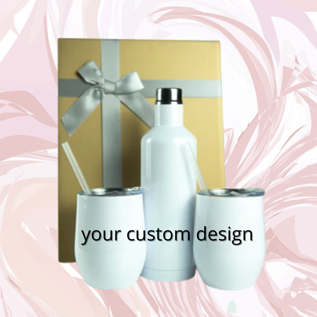 Custom Wine Set | Decanter Drink Set | Three Piece Drink Set - Etsy