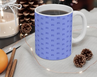 Vatertag - Tasse mit Muster 'Worlds Best Dad' | Blaues Textmuster