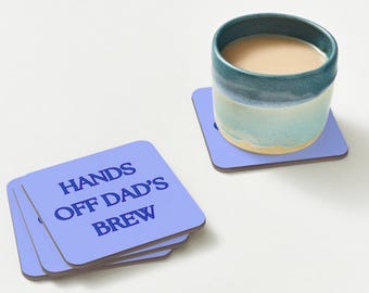 Papas Gebräu Untersetzer / No.1 Dad / Hands Off Dads Gebräu | Blauer Text-Kaffee-Untersetzer - Vatertag