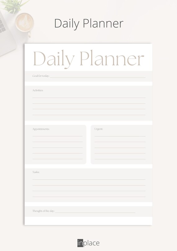Daily Planner Printable Planner Instant Download A4/A5 - Etsy