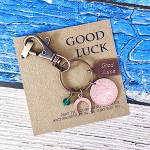Lucky Penny Coin Keyring, Good Luck Coin Gift, Lucky Penny Gift, Wedding Gift, Retirement Gift, Special Penny Gift, Add-On Engraving