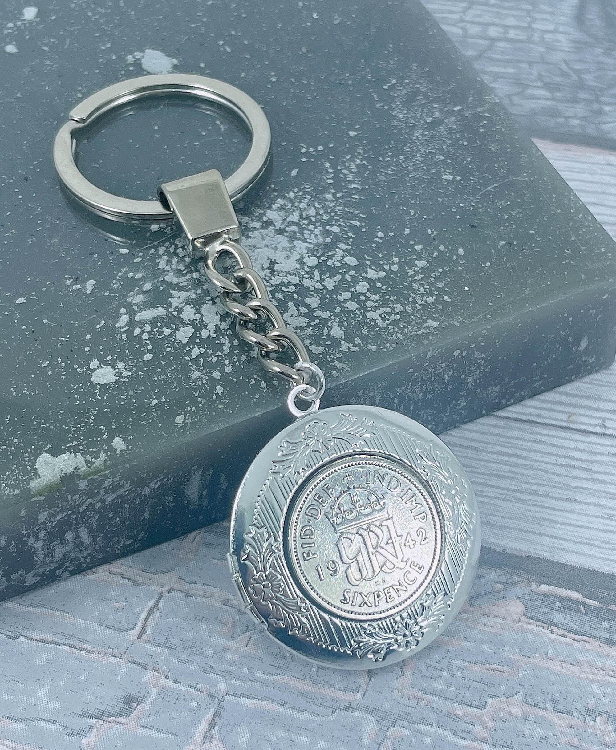 1945 80th Birthday Farthing Coin Keyring- Pre Decimal