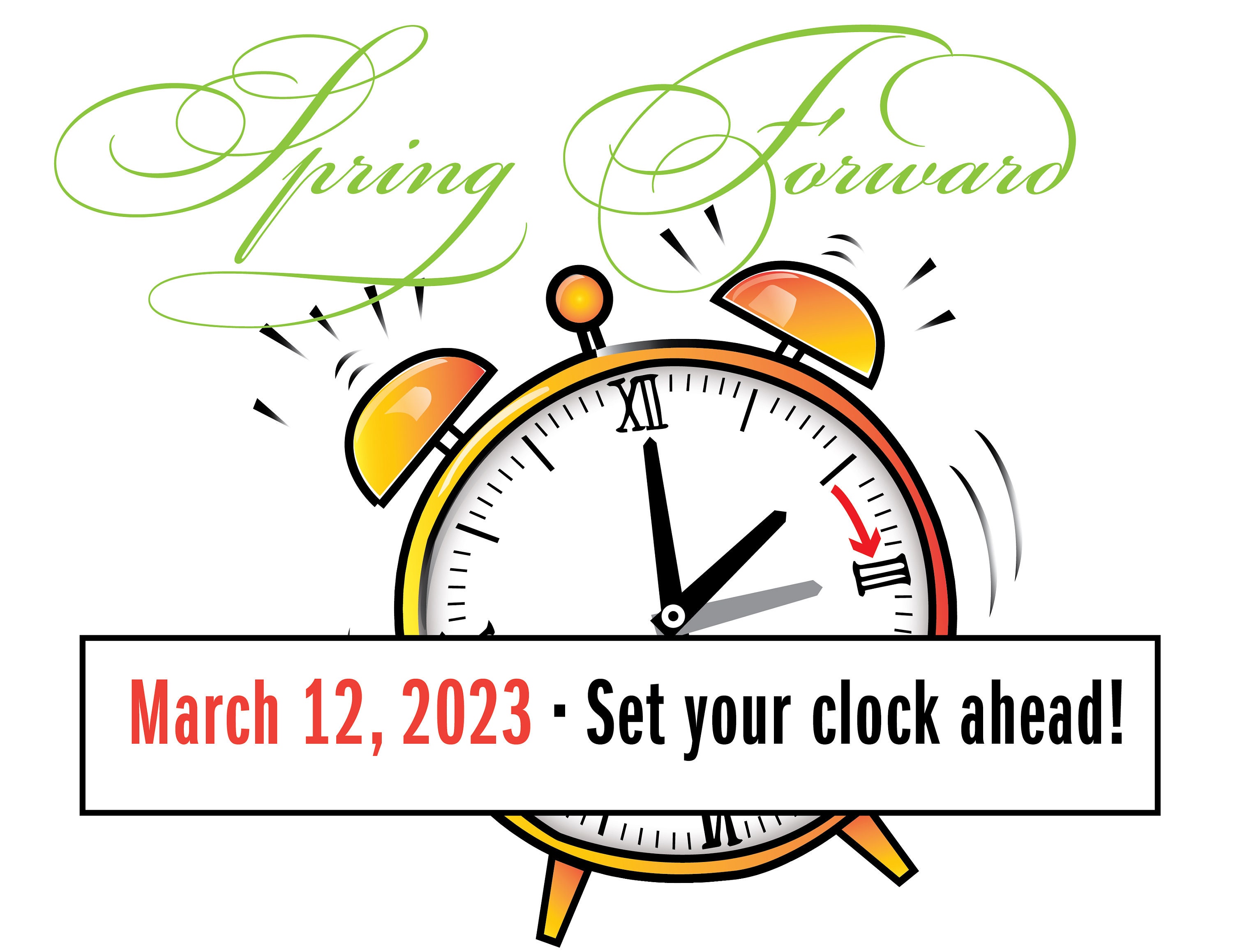 Daylight Saving Time Change Clip Art for Spring Forward March Etsy