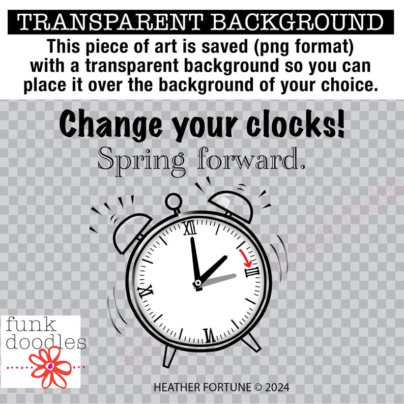 Spring Forward Clip Art for Daylight Savings Time 2024 DST Late for
