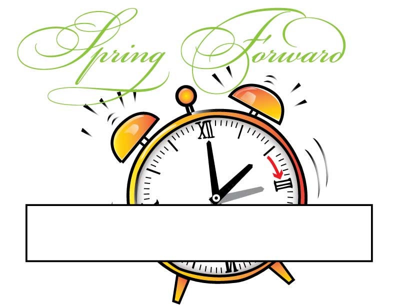Spring Forward Clip Art for Daylight Savings Time Begins March 10 2024