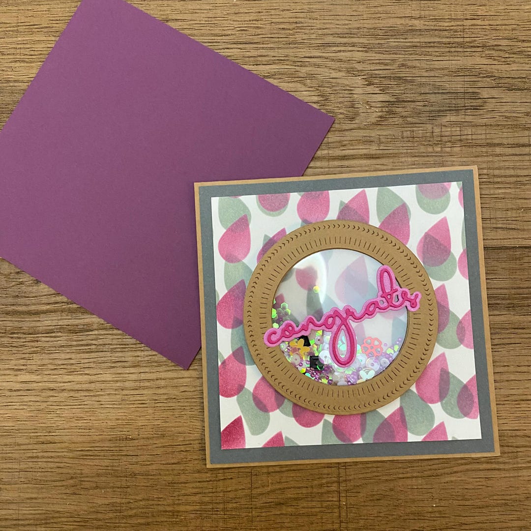 Congrats Shaker Card Etsy