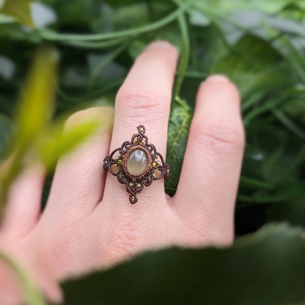 Bague Marron Nũr - Préhnite