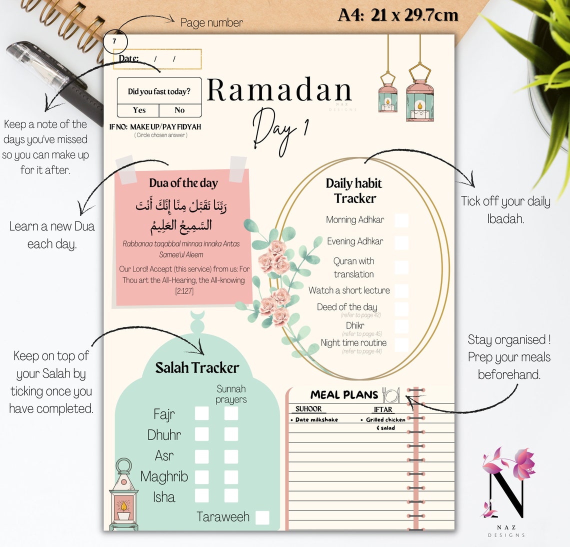 Pretty Ramadan Planner PDF Printable Ramadan Planner Digital Ramadan ...