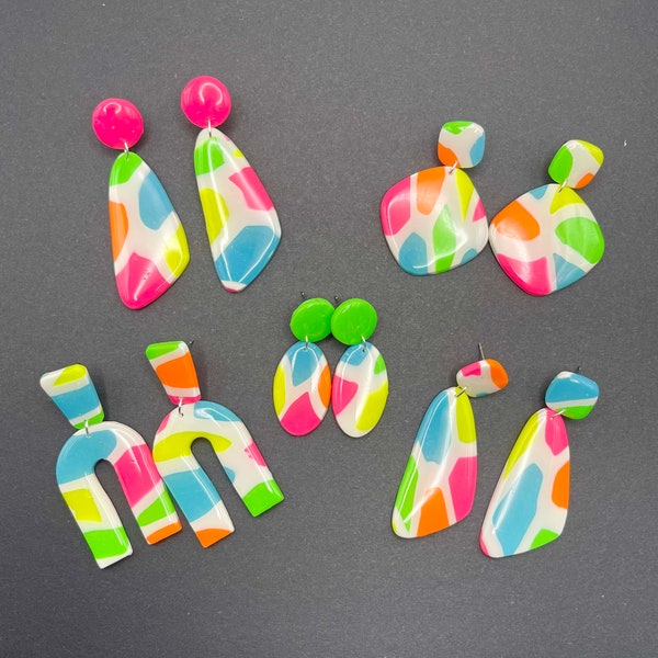 Neon handmade fashion earrings