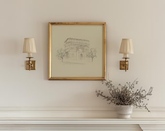 Arc de Triomphe Sketch Art Print, Paris Architecture Drawing (Digital Download)