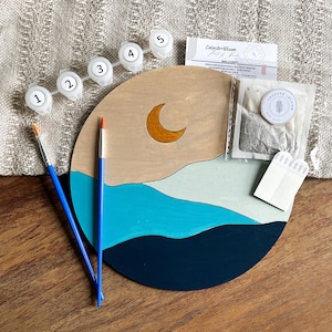Abstract Mountain Paint by Number Kit: DIY Craft Gift
