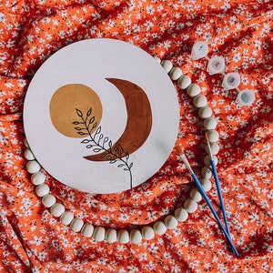 Malen nach Zahlen DIY Kit, MOND und SONNE Boho Kunst, Natur im Grünen, Home Wall Decor Art Craft Liefert Starter Kit für Kinder Erwachsene