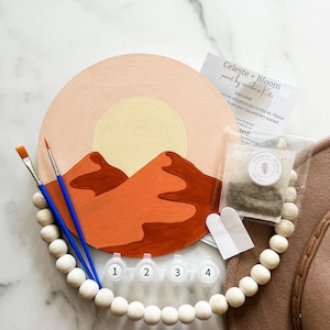 PINK SAND Malen nach Zahlen Kit, Eklektische Wohnkultur, vorgezeichnete Farben, DIY Basteln, Wohndekor, Malen nach Zahlen Kit, Muttertag