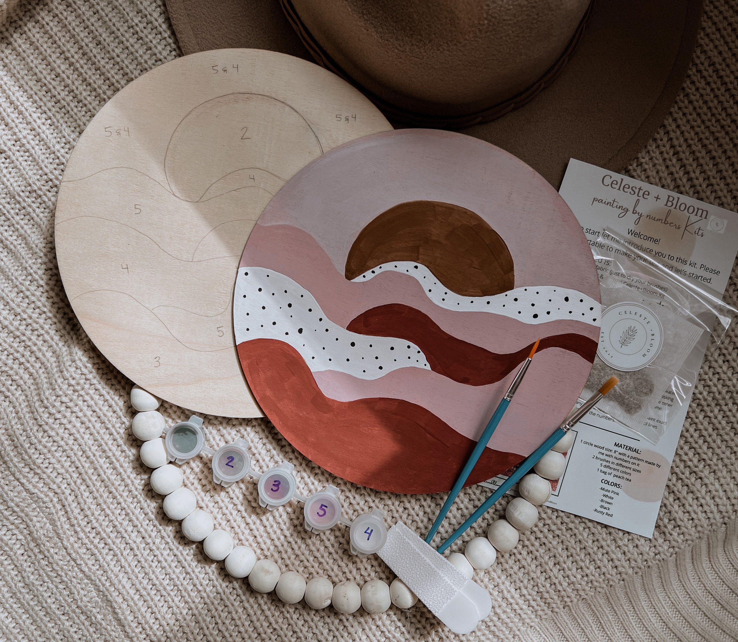 Paint by Numbers Kit, GOLDEN SUN, Easy DIY Beginners Acrylic Painting