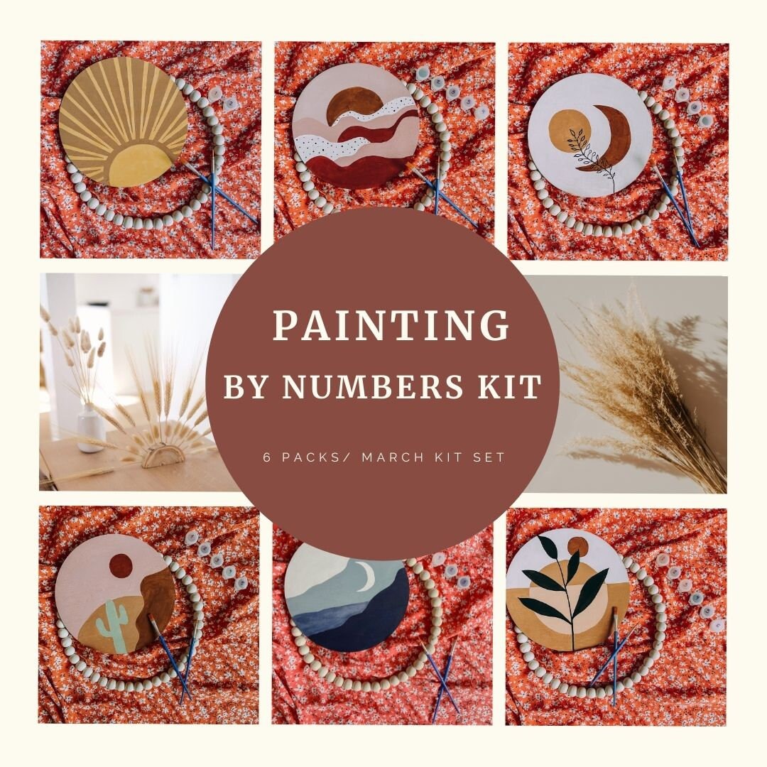 Abstract Nature Paint by Numbers Kit: DIY Home Decor
