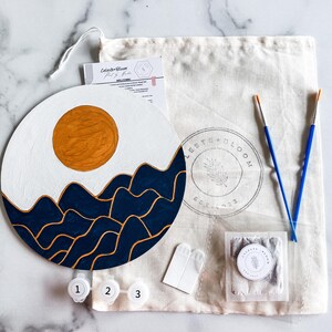 MIDNIGHT Malen nach Zahlen Kit, einfach DIY Anfänger Acrylmalerei Kit, Minimalist Mond malen nach Zahlen, DIY Geschenk Handwerk, Wand Kunst Geschenk