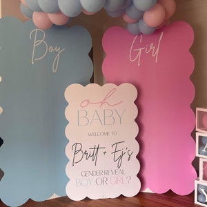 Baby Gender Reveal Curve wavey standee/cutouts
