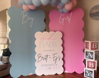 Baby Gender Reveal Curve wavey standee/cutouts