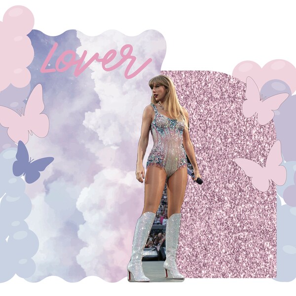 Taylor Swift Standee Cutout & Inspired Party Backdrops - Lover Theme Eras Tour