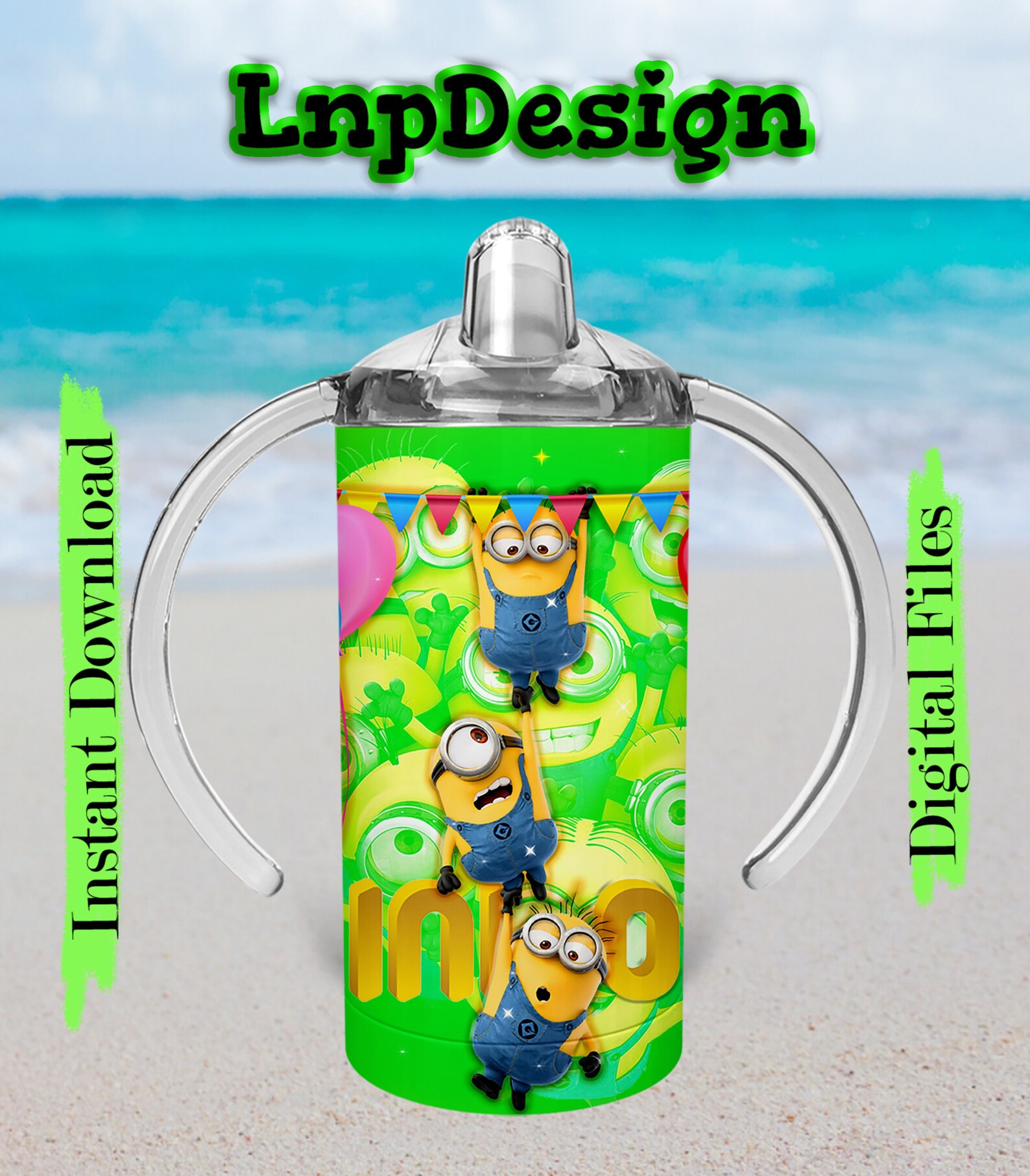 Minions Tumbler 12oz Sippy Cup Straight Design Sublimation Etsy