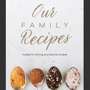 175 Page Recipe Book for Writing in Your Own Recipes, Family Recipe Book, Blank Cookbook, Mothers Day Gift, Wedding Gift Ideas, Anniversary