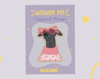 Fashoundista Heart Outfit! Graphic Illustration Sighthound Greyhound Whippet Dog Art Pin Badge Dog Pin Greyhound Gift Cute Badge