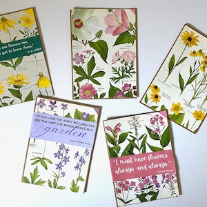 Bloemen wenskaarten (Set van 5)