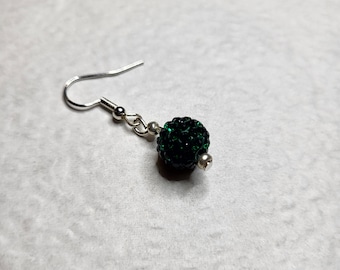 Green pave earrings