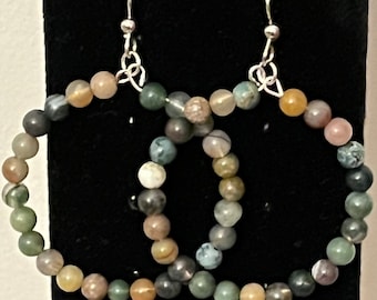 Jasper hoop earrings