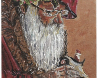 Santa with Toy 2018 (Print)