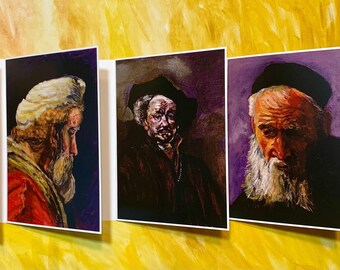 Rembrandt Self-Portrait Hand-Painted Greeting Cards - Set of 12 Prints