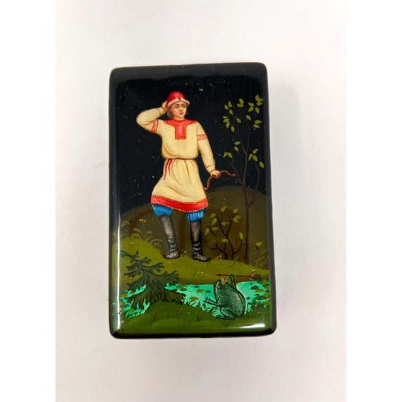 Vintage Fedoskino Lacquer Box Russia Russian USSR… - image 2