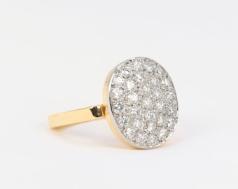Vintage Dinh Van ring in gold and diamonds