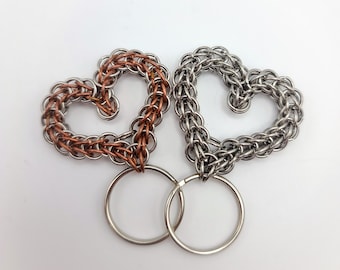 Chainmail Heart Keychain