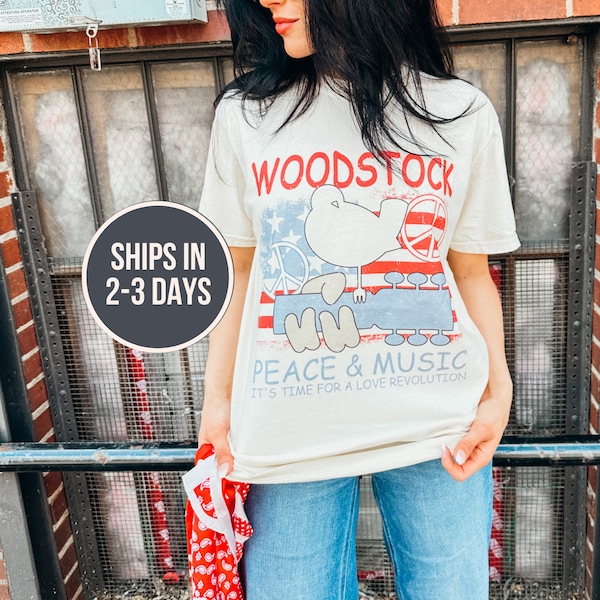 Woodstock Tee, Woodstock Music Festival Tee, Woodstock 1969, Graphic Tee for Women, Vintage Shirt, Gift for Music Lovers, Music Shirt