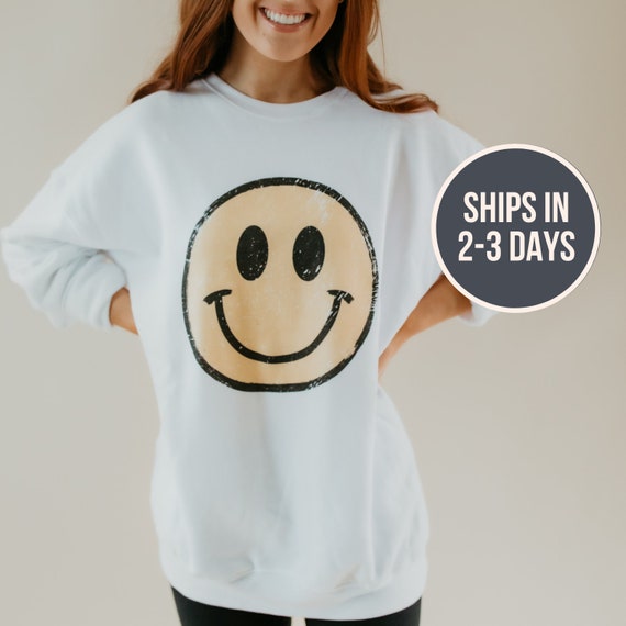 vintage smiley face sweatshirt
