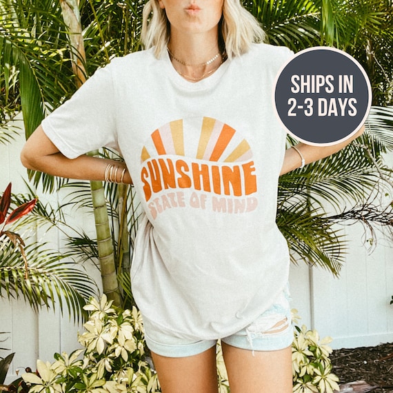 Sunshine State of Mind T Shirt for Women Travel Beach Vacation Shirt Sunshine Shirt Motivational Shirt Gift for Her Etsy Ireland