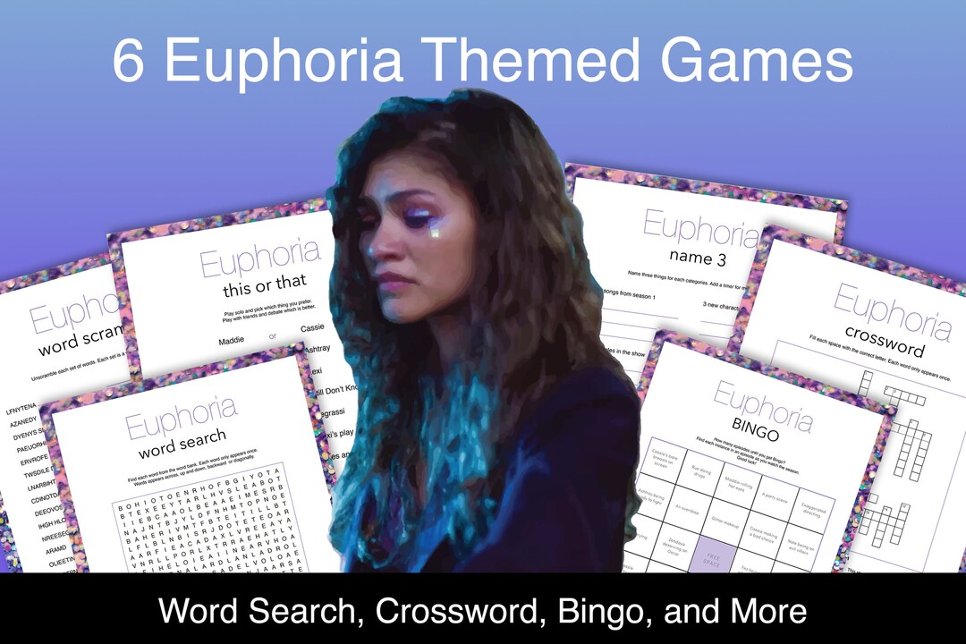 Euphoria Party: Word Search Crossword Bingo and More Game Bundle PDF Etsy Euphoria Party: Word Search Crossword Bingo and More Game Bundle PDF Etsy