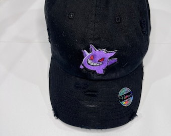 Custom Gengar Embroidered Hat | Anime Hat | Pokemon Hat | Embroidered Pokemon Dad hat | Dad hat | Anime Cap