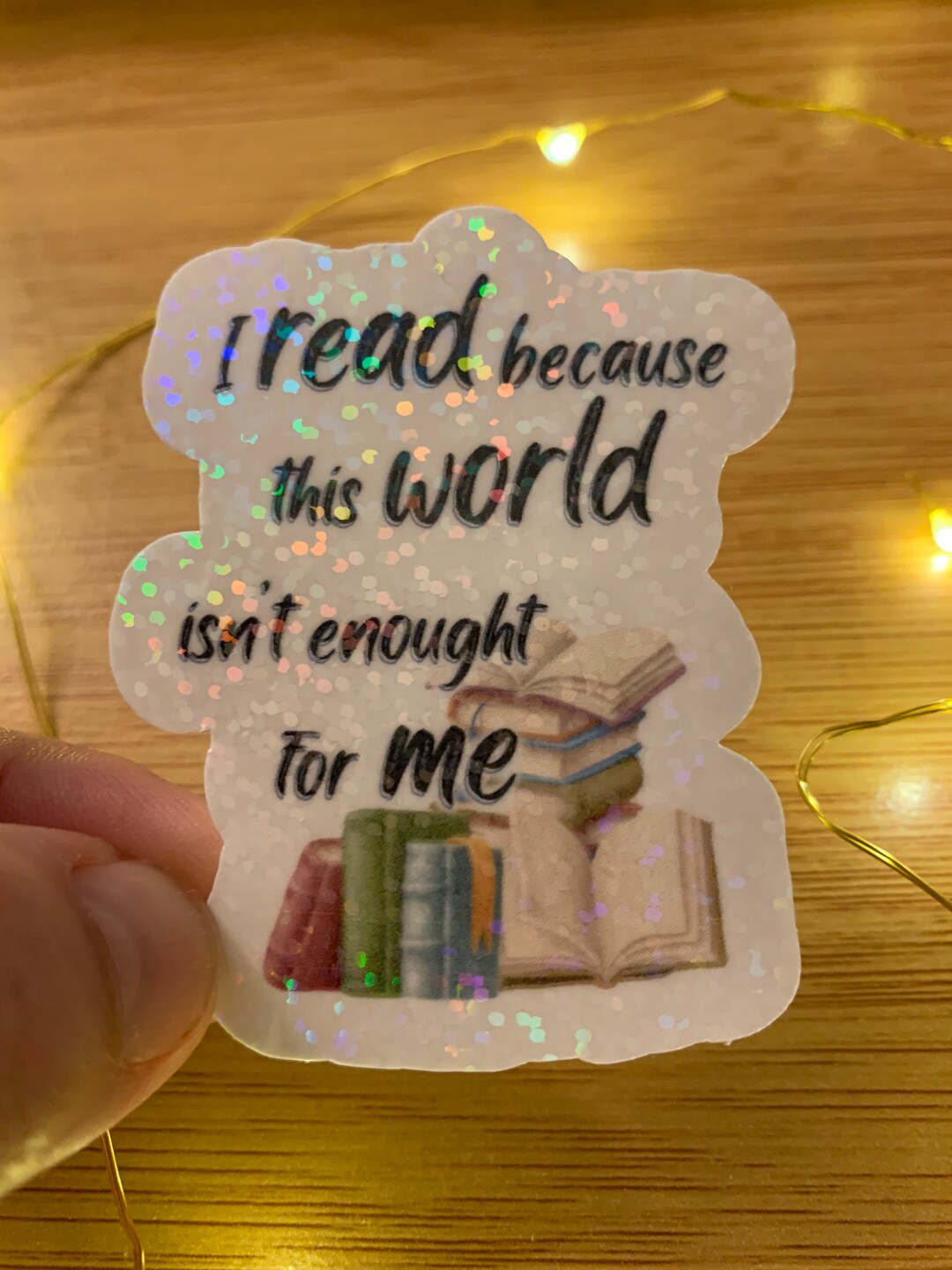 Holographic Waterproof Vinyl Sticker Book Sticker Reading Use Etsy