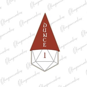 D20 Dunce DnD Cookie Cutter - Physical cutter